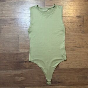 Abercrombie Fitch Womens Tank Bodysuit Thong Olive Green Size Medium